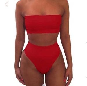 Super Cute Highwaisted Bandeau Bikini!